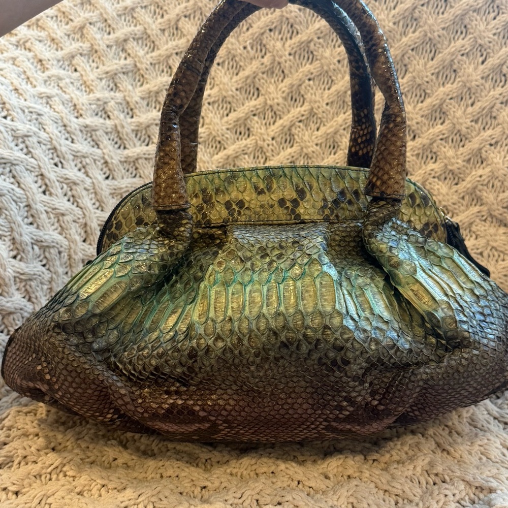 Ghibli Genuine Python Skin Handbag Italian Designer - Picture 12 of 12